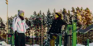 Omnigym outdoor gym during winter