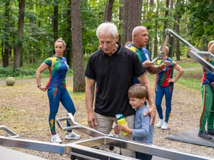 People at Birštonas outdoorgym, Lithuania